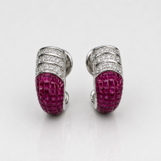 Ruby & Diamond Pavé Hoop Earrings