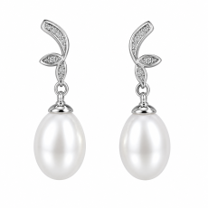 Pearl Drop Leaf Earrings