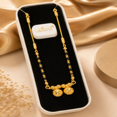 Traditional Twin Pendant Black Bead Mangalsutra