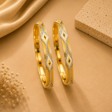 Golden Diamond Cutwork Crystal Bangle Set