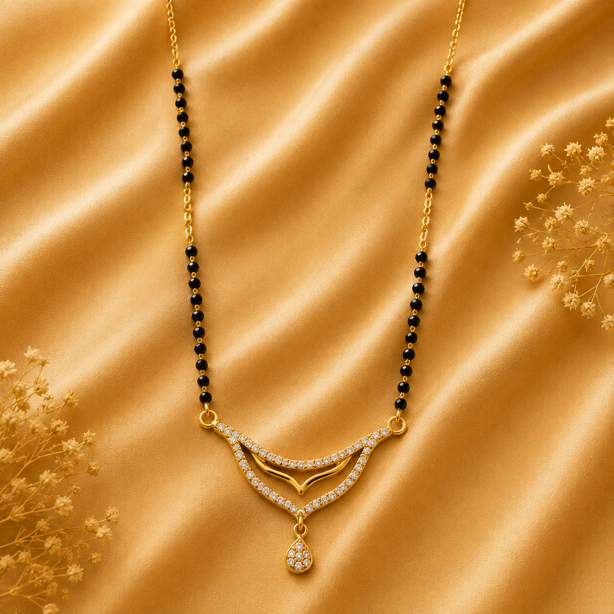Elegant Gold-Tone Crystal Y-Drop Necklace