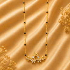 Elegant Floral Crystal Mangalsutra Necklace