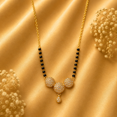 Three-Circle Crystal Drop Mangalsutra