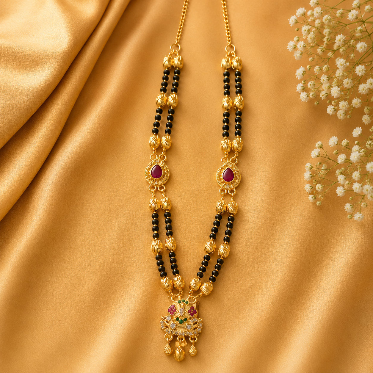 Traditional Multicolour Double-Strand Mangalsutra
