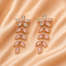 Pastel Floral Cascade Drop Earrings