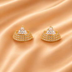 Triangular Crystal Layered Stud Earrings