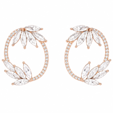Crystal Leaf Wreath Gold-Tone Earrings