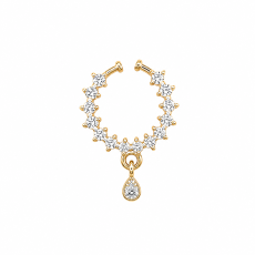 Clear Crystal-Style Curved Nose Ring with Teardrop