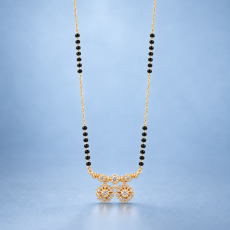 Traditional Dual Floral Cluster CZ Gold Mangalsutra