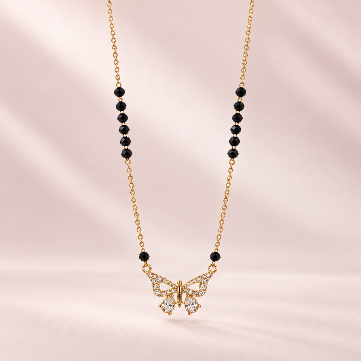Enchanting Butterfly CZ Gold Mangalsutra