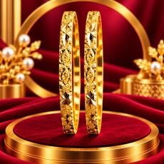 Faceted Starburst Gold-Tone Bangles – Set of 2