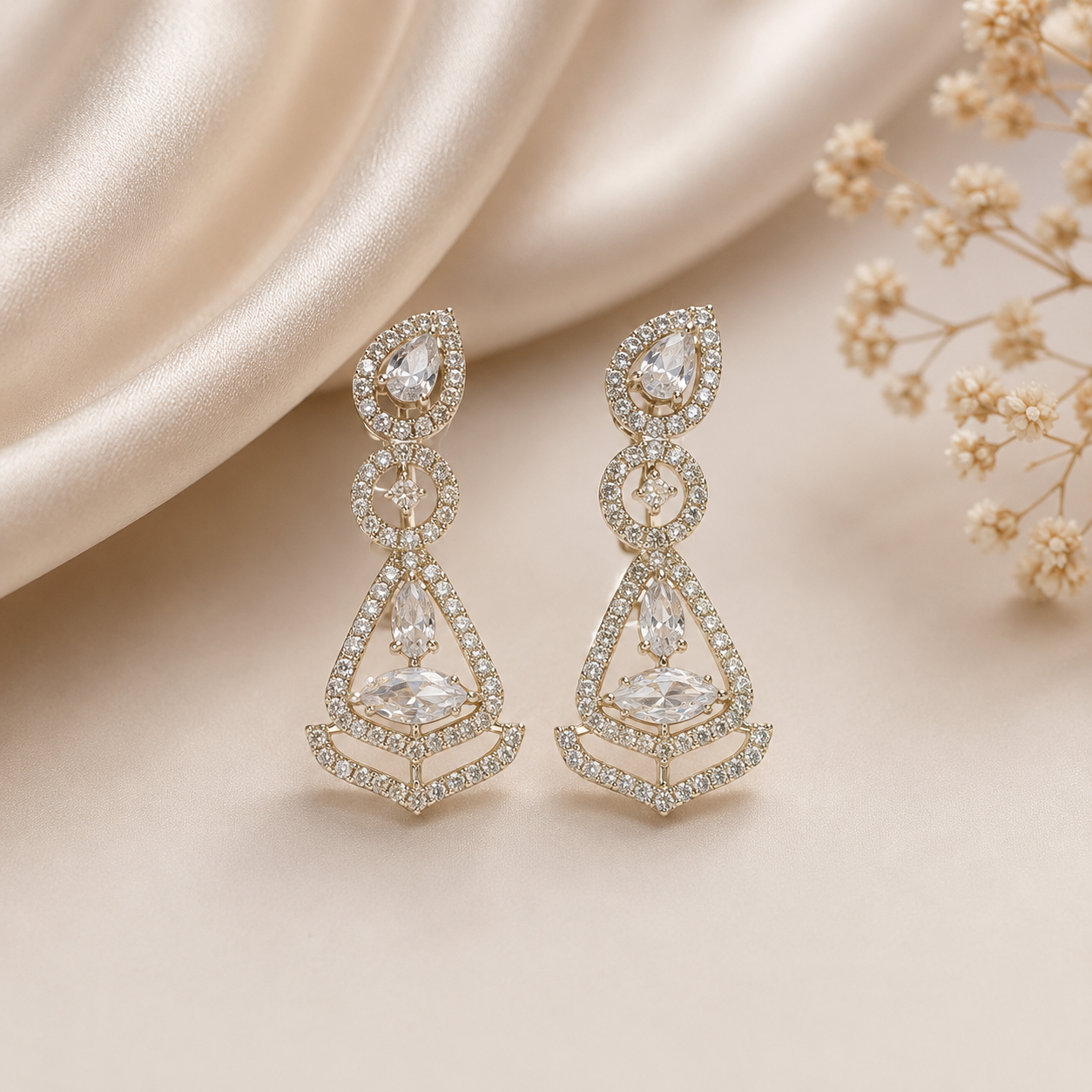 Kavya Floral Chandbali Earrings