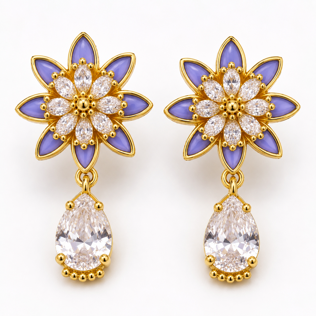 Ekta Modern Geometric Gold Danglers